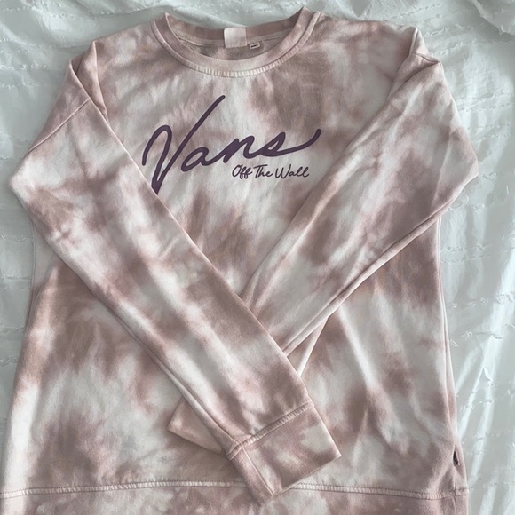 Vans Tops - Vans pink and white tie dye crew neck
